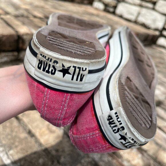 Converse Chuck Taylor All Star Pink Low Top Canvas Sneakers Mens 6 Womens 8 - Picture 10 of 11